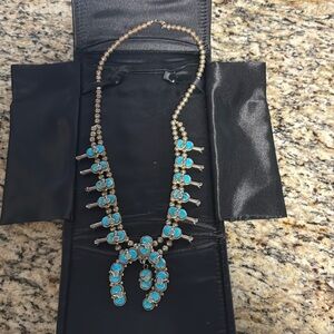 Signed Zuni Squash Blossom Necklace